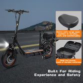 750W Electric Scooter with Seat – 14 Inch Tires Heavy Load Adult E-Scooter